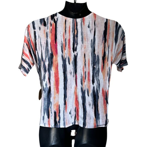 NEW Parallel Skies Striped Button Front Knotted Top - Picture 6 of 12